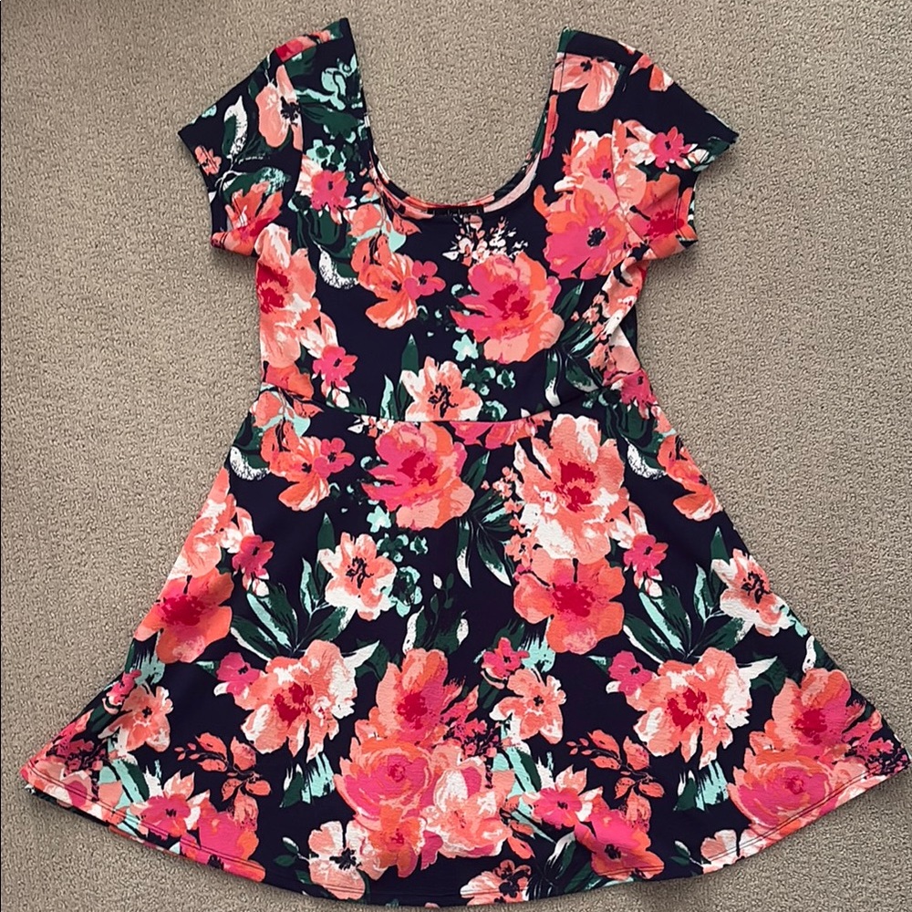 Derek Heart Floral Mini Skater Dress